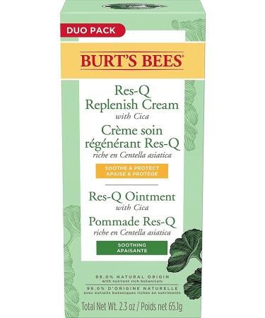 Burt's Bees 100% Natural Multi-Purpose Res-Q Ointment and Cream Twin Pack 65.1 g (Pack of 2)