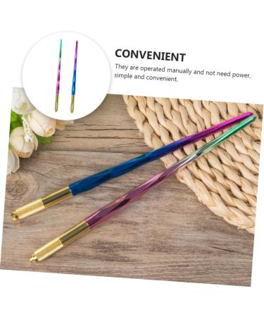 MUSISALY 2pcs Colorful Embroidery Pen Microblading Pen Liquid Eyebrow Pen Microblading Marker Pen Alloy - Buy Online on GoSupps.com
