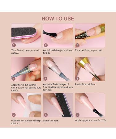 Saviland 5 in 1 Dark Nudes Pink Builder Nail Gel 15ml - Builder Base Strengthening Gel for Nail Repair, Reinforcement, and Extension - UV/LED Gel for Easy Nail Art - Buy Online on GoSupps.com