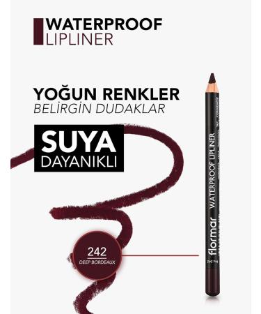 Flormar Waterproof Lipliner Pencil - 242 Deep Bordeaux | Long-lasting Lip Liner for Perfect Definition | Shop Global - Buy Online on GoSupps.com