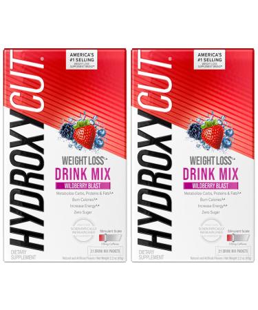 Hydroxycut Drink Mix | Weight Loss for Women & Men | Weight Loss Supplement | Energy Drink Powder | Metabolism Booster for Weight Loss | Wildberry Blast, 21 Packets, 2 Packs (Packaging May Vary) 21 Count (Pack of 2)