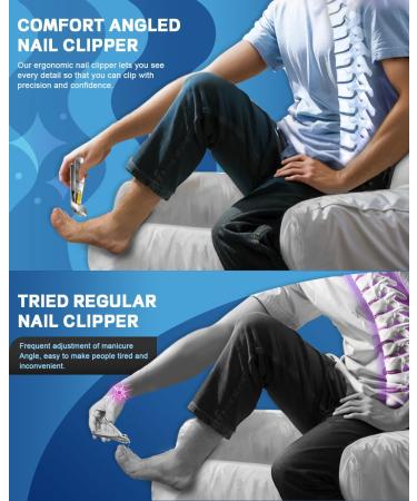 SG Nekoo Angled Head Toenail Clippers for Thick Toenails Sharp Large Nail Clippers with Safety Lock Ergonomic Handle for Seniors Wide Jaw Anti-Splash Nail Cutter for Men Women (Lockable-Silver) Locking-Metal Black - Buy Online on GoSupps.com