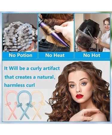 Heatless Curling Rod Headband - No Heat Wave Hair Curlers for Long & Medium Hair - Pink - Buy Online on GoSupps.com