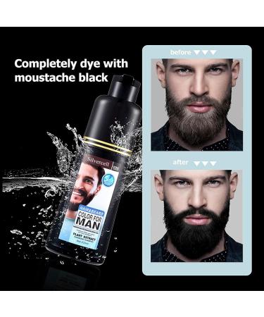 Silvercell Beard Dye for Men - Quick 5-Minute Application 3-in-1 Black Hair Dye Shampoo Long Lasting Gray Coverage - 6.76 fl oz - Buy Online on GoSupps.com