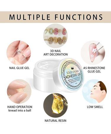 Lofuanna 15g Solid Gel Glue for Nail Tips - Nail Art Rhinestone Glue for Press on Nails - UV/LED Needed - 3D Sculpture Gel Nail Mold - DIY Design with Stirring Rod - 1Pcs - Buy Online on GoSupps.com