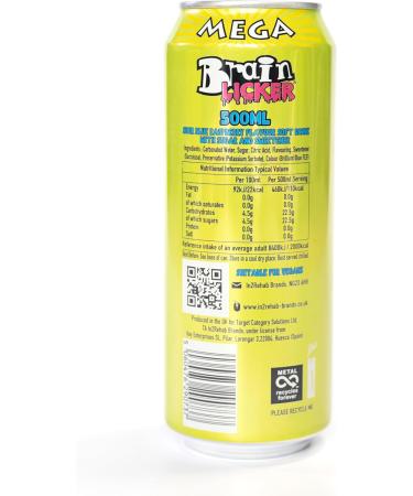 Mega Brain Licker Sour Blue Raspberry Candy Drink American Style Soda 12 Pack x 500ml - Buy Online on GoSupps.com
