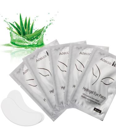 Adecco LLC Eyepads Eyelash Extensions Lint Free, 100 Pairs Set Eye Pads for Lash Extensions, Hydrogel Eye Patch DIY False Eyelash Lash Extension Makeup Eye Gel Pad Silver 100
