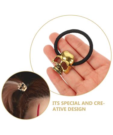 Shop Lurrose 8-Piece Skull Hair Gums - Punk Alloy Skeleton Ponytail Holders | Black Halloween Hair Accessories for Women & Girls - Buy Online on GoSupps.com