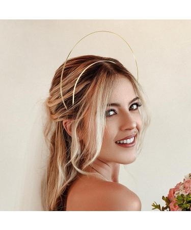 Lurrose Gold Goddess Headpiece | Bridal Wedding Headband for Halloween Cosplay | Tiara Crown Headwear | Style 1 - Buy Online on GoSupps.com