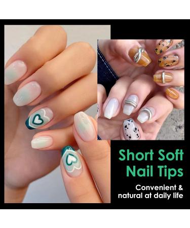Melous 120 PCS Short Coffin Nail Tips | Soft Gel Full Cover & Half Matte Gel Tips for Perfect Nails | International Shipping - Buy Online on GoSupps.com
