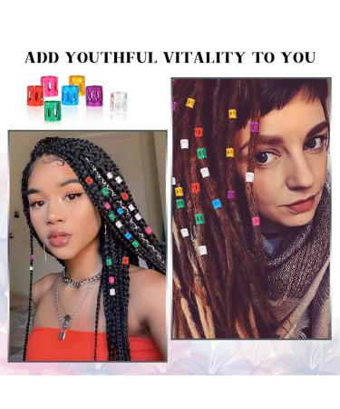 380 Pcs Colorful Hair Cuffs for Braids with Storage Box - Metal Hair Rings and Dreadlock Beads - Women's Hair Jewelry for Braids - Buy Online on GoSupps.com