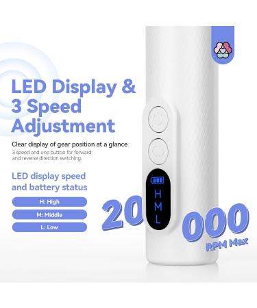 SAVILAND Electric Nail File 2024 - Portable White Nail Drill PRO with 12 Bits | Fast Nail Art Removal & Perfect Gift for Nail Lovers - Buy Online on GoSupps.com