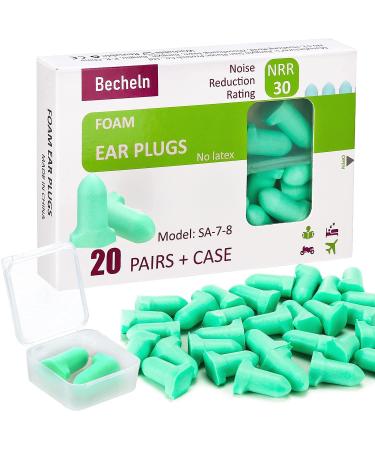 Soft Foam Ear Plugs 20 Pairs Noise Cancelling EarPlugs for Sleeping Airplanes Concerts Mowing & Studying 30dB Highest NRR 20 Pairs Rocket