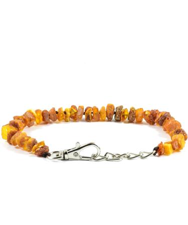 Buy Raw Baltic Amber Necklace for Dogs & Cats with Leather Clasp - Natural Pet Jewelry - Buy Online on GoSupps.com