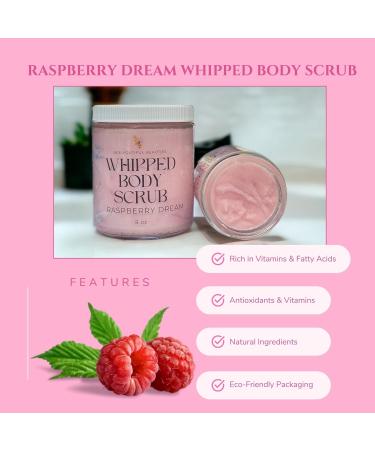 Bee-Youtiful Beauties Raspberry Dream Whipped Body Scrub | All-Natural Ingredients Gently Exfoliates to Reveal Healthy Skin | Raspberry Body Scrub for All Skin Types - 2 OZ - Buy Online on GoSupps.com