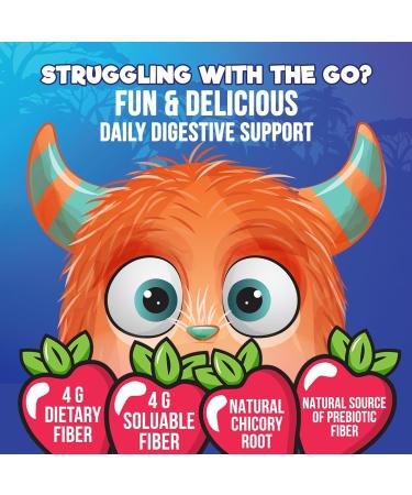Fiber Gummies for Kids 4g - Safe Daily Fiber Gummy Supplement for Kids - Soluble Inulin Prebiotic Gummy for Digestive Health Support - Nature's Plant-Based Regularity & Digestion Support - 120 Gummies 120 Count (Pack of 1) - Buy Online on GoSupps.com
