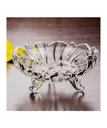 Fruit for Kitchen Household Small Glass Fruit Snack Candy Plate Three-Legged Design Fruit Bucket Creative Mini Fruit Plate Dessert Decorative Fruit Plate Tableware