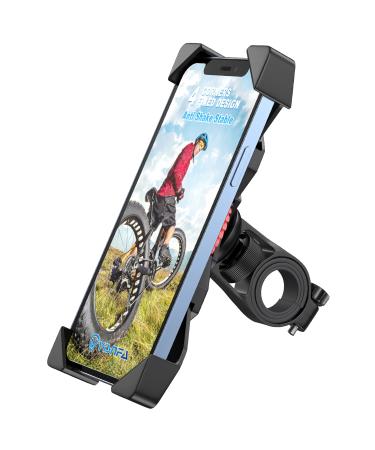 visnfa Bike Phone Mount Anti Shake and Stable Cradle Clamp with 360 Rotation Bicycle Phone mount / Bike Accessories / Bike Phone Holder for iPhone Android GPS Other Devices Between 3.5 to 6.5 inches