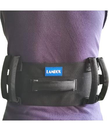 LAMBOX Gait Belt-Transfer Belt with 7 Soft Black Handles and Plastic Release Buckle - Medical Nursing Safety Gait Assist Device for Elderly and Seniors - Buy Online on GoSupps.com