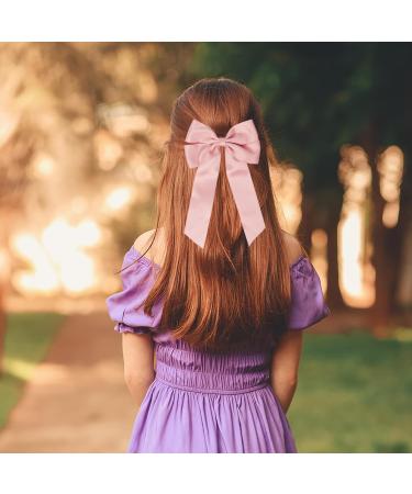2 Pack Bow Hair Clips Pink Hair Bows for Women Girls Large Bow Clips Hair Barrette Hair Accessories - Buy Online on GoSupps.com