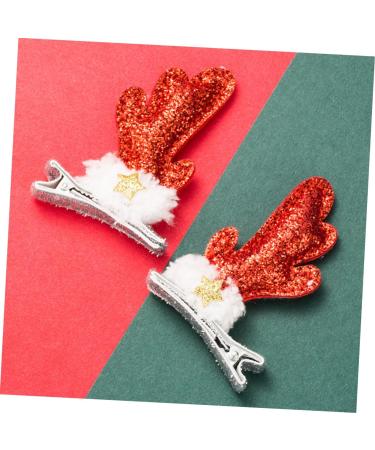 Beaupretty Kids Pairs Elk Sequin Barrette Xmas Hair Accessories Xmas Hair Decorations Reindeer Hairpin kids barrettes for hair Holiday Hair Clips fabric child two piece suit elk Fabric - Buy Online on GoSupps.com