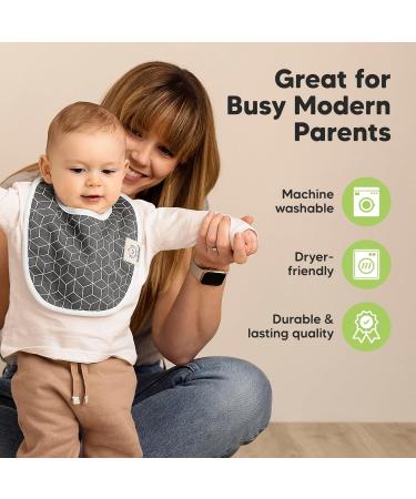 Keababies 8-Pack Organic Cotton Baby Bibs for Boys & Girls - Teething & Feeding Bibs for Infants & Toddlers (Grayscale) - Buy Online on GoSupps.com