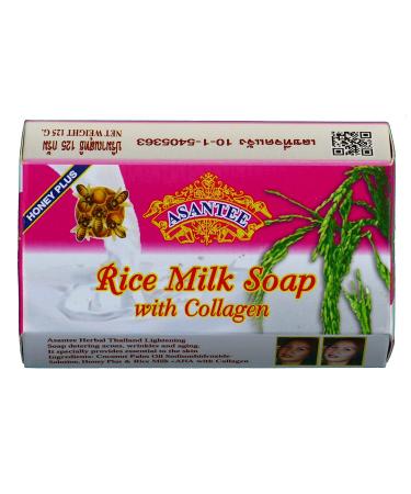 Asantee Rice Milk with Collagen and Honey - Luxurious Body Soap for Soft  Clear  and Radiant Skin - Scent Long-Lasting 125 g.