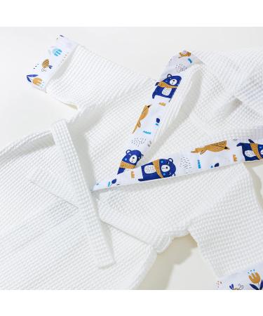 Pepi 100% Cotton Children's Bathrobe - Unisex Baby Bathrobe with Hood in Blue Bear Design - Made in Poland - Buy Online on GoSupps.com