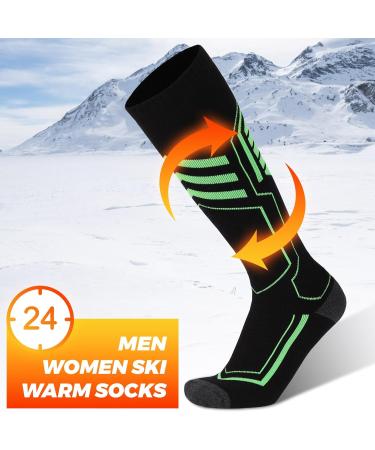 YTORGR Ski Socks - Warm Slip-Resistant Pilling-Free Thermo Socks for Men & Women | Sizes 39-45 | Perfect for Snowboarding & Winter Activities - Buy Online on GoSupps.com