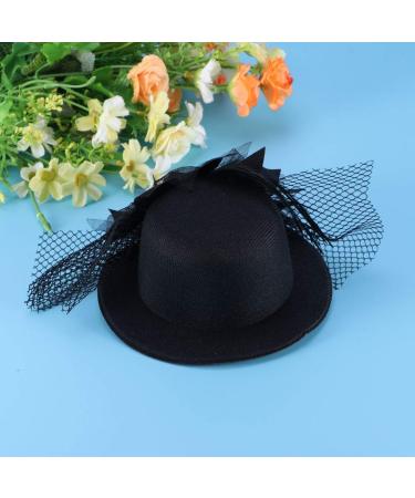 FRCOLOR Mini Top Hat Fascinator Hair Clip Black Veil Top Hat Hair Clip Hair Accessories for Halloween Tea Party - Buy Online on GoSupps.com