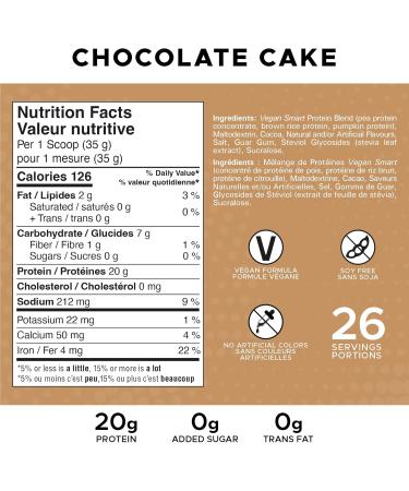 Revolution Nutrition Vegan Smart Vegan Protein Powder Dairy Free Plant Based Sugar Free Soy Free BCAAs Keto Friendly For Men & Women 20g Of Protein Per Scoop 908g 26 Servings (Chocolate Cake 2 Pound) Chocolate Cake 26 Servings (Pack of 1) - Buy Online on GoSupps.com