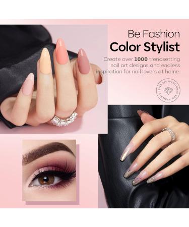 Modelones Gel Nail Polish Kit With 48w UV Led Nail Lamp Starter Kit 22 Pcs Nude Pink Soak Off Nail Gel Polish Set No Wipe Base & Top Coat Bond Primer Diy Home Nail Curing - Buy Online on GoSupps.com