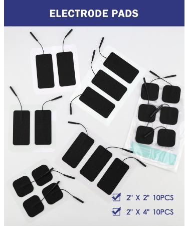 Buy Nursal TENS Unit Replacement Pads - Reusable Self-Adhesive Electrodes (20 Pack) - Compatible with TENS 7000 AUVON Etekcity - Latex Free Pigtail Design - Buy Online on GoSupps.com