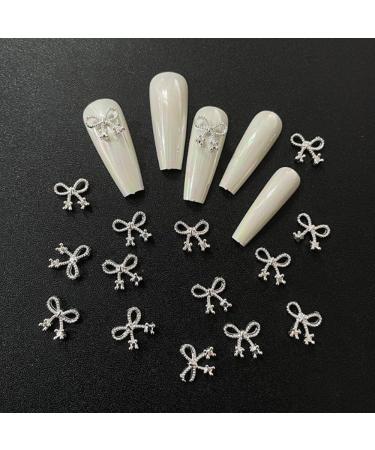 20 pieces of rhinestones nails loop nail art charms cross-nail trailer for nails bear butterfly nail gemstones for nail design nail decoration nail accessories DIY craft (band loop)