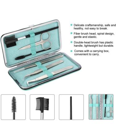 Eyebrow Grooming Set Professional Eyelashes Extension Kit Tweezers Scissors Brushes Makeup Tool - Buy Online on GoSupps.com