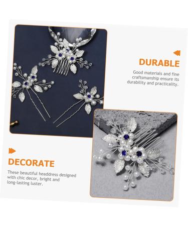 Angoily 1 Set Bridal Wedding Comb Decorative Hair Clips Bride Headpieces Wedding Headdress Bride Hair Fork Pearl Hair Comb Bridal Hair Comb Pearl Flower Banquet Hanfu Zircon - Buy Online on GoSupps.com