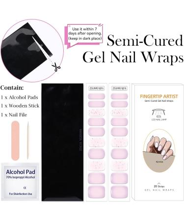 Semi Cured Gel Nails Strips - 20 Stickers Nail Wraps Purple Gradient Soft Self-Adhesive Gel Nail Stickers Colorful Dot Glitter Gel Nail Strips - UV/LED Lamp Required Purple Gradient Dot - Buy Online on GoSupps.com