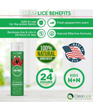 Clearlice Hair Lice Treatment Kit - Comb & Cap Included | For Children & Teens | Treats Head Lice & Super Lice | Natural Enzymes & Essential Oils - 4 Piece Set - Buy Online on GoSupps.com