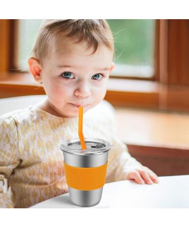 6 Pack Kids Cups with Straws and Lids - 12oz Stainless Steel Tumblers, BPA-Free, Spill Proof Water Glasses for Toddlers, Children, Adults - Indoor/Outdoor Use - Buy Online on GoSupps.com