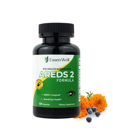AREDS 2-120 Capsules + Multivitamin Lutein and Zeaxanthin 20mg 2-in-1 Eye Vitamin Contains Vitamin C D E & Zinc 1 Count (Pack of 120)