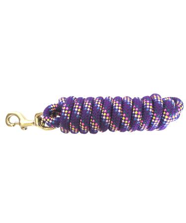 Hamilton Extra Heavy Poly Rope Lead with Bull Snap, Purple Confetti Weave, 5/8" Thick x 10' Long