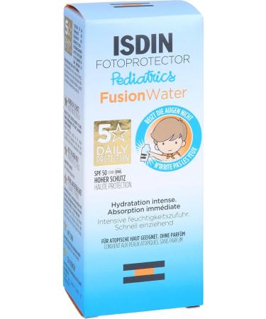 Isdin FusionWater Children's Face Sunscreen SPF50 Fotoprotector Pediatrics 50ml - Buy Online on GoSupps.com