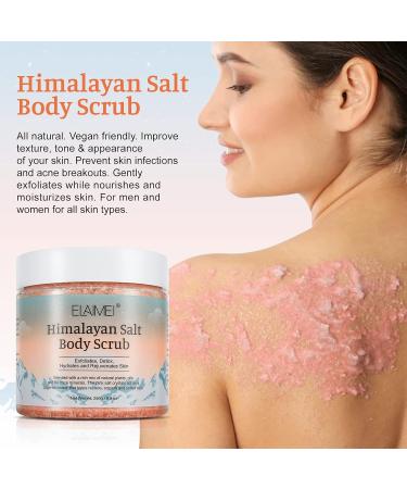 Himalayan Salt Body Sugar Scrub - Exfoliating Hand & Face Cleanser for Acne Dead Skin Removal | Moisturizing Bump Eraser Scrub 8.8 oz - Buy Online on GoSupps.com