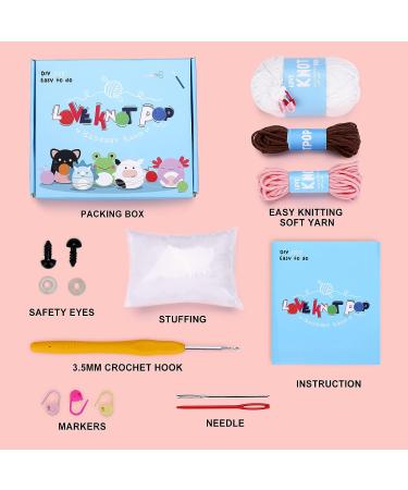 Loveknotpop Crochet Kit: Easy Crochet Animal Kit for All Ages | Soft Yarn & Step-by-Step Video | Cute Cow Design | Perfect Gift for Easter, Mother's Day, Christmas & Birthdays - Buy Online on GoSupps.com