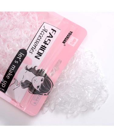 Youxuan 1000-Pack Elastic Hair Ties Non-slip Rubber Hair Bands for Girls, Clear Small (Pack of 1000) Clear - Buy Online on GoSupps.com