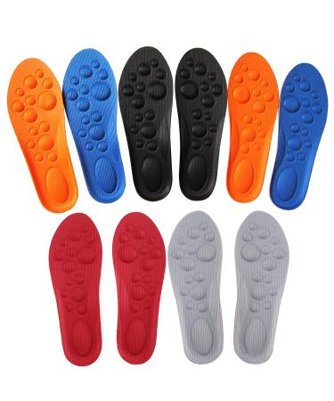 Shoes Insoles for Kids Inserts Athletic Memory Foam Arch Support Comfort Children Nonslip Shoe Pads Boys and Girls 5 Pairs (Big Kid 1.5-5M/20.5-23CM) Blue+orange+black+beige+red Big Kid 1.5-5M(20.5-23CM) Blue+orange+black+beige+red
