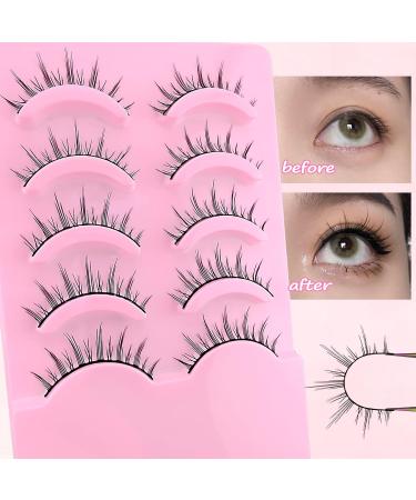 Buy 12mm Manga Lashes - Natural Look Anime Fake Eyelashes Spiky Wispy Faux Mink 5 Pairs for Cosplay - M01 - Buy Online on GoSupps.com