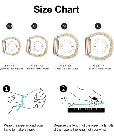 Minyee Braided Bands for Fitbit Versa 3/Sense - Light Khaki Small | Elastic Stretchy Nylon Wristband | Slim Designer Replacement Bracelet - Buy Online on GoSupps.com