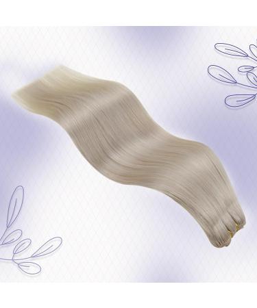 LAAVOO 55CM Blonde Remy Hair Extensions - Real Hair Sew-In Weave Double Tress #60 Platinum Blonde 100g Quality Hair for Styling - Buy Online on GoSupps.com