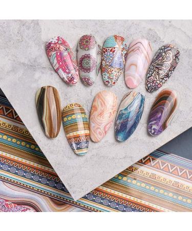 Nail Foil Transfer Sticker Kit - 100 Sheets | Nail Art Decals for DIY Nail Designs - Starry Sky, Flower, Leopard Print Transfer Foils Stickers | Nail Supplies for Creative Nail Decorations - Buy Online on GoSupps.com